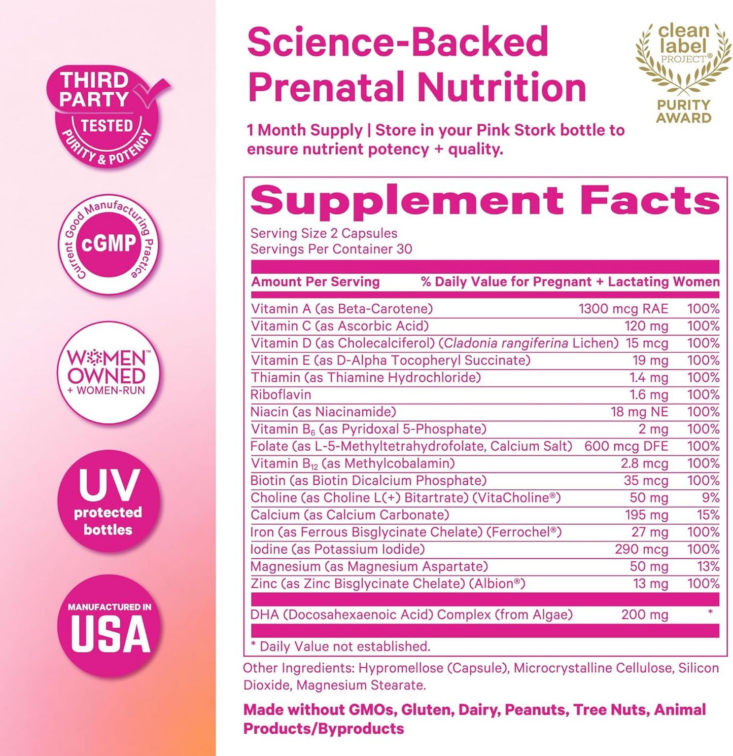 Pink Stork Total Prenatal + DHA